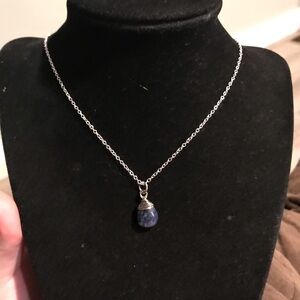 Wire Wrapped Sodalite Crystal Necklace